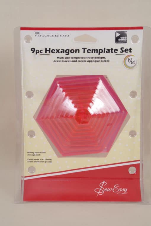 Sew Easy Hexagon Template set 9 pcs