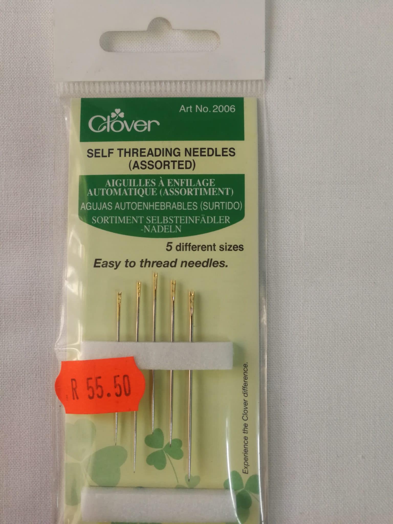 Clover Self threading needles (assorted) Quiltalk