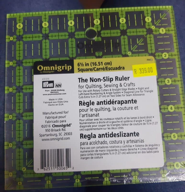 Omnigrip Ruler 6.5 in (16.51 cm) Quiltalk